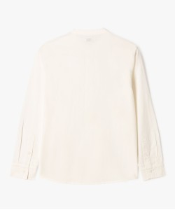 Chemise manches longues à col mao en coton lin mélangés garçon[MISSING]